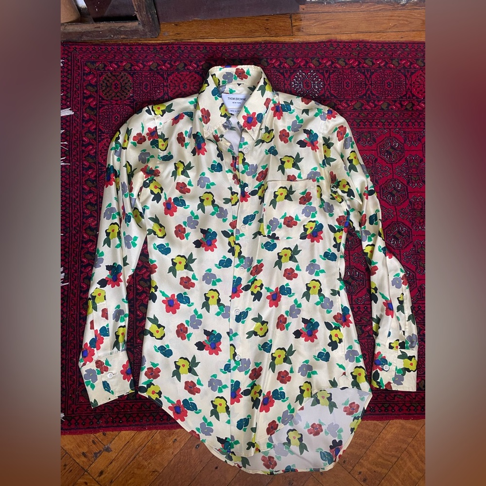 Thom Browne 2016 Women’s silk/satin floral button down